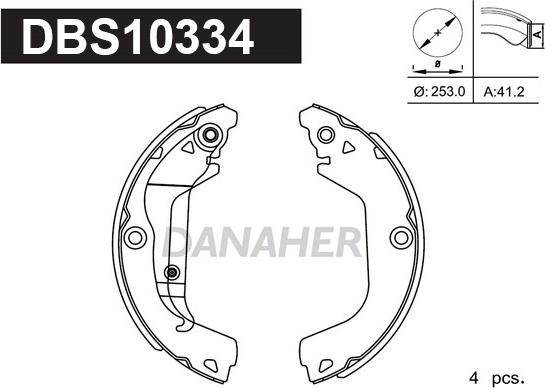 Danaher DBS10334 - Set saboti frana aaoparts.ro