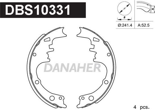 Danaher DBS10331 - Set saboti frana aaoparts.ro