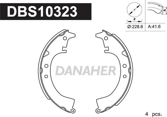 Danaher DBS10323 - Set saboti frana aaoparts.ro