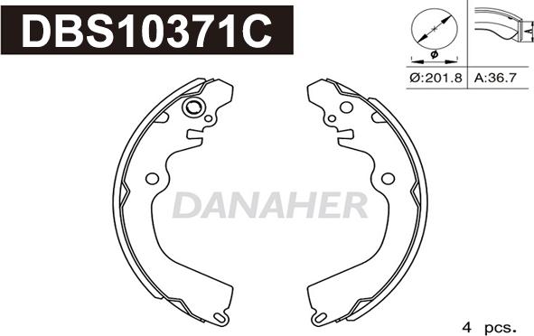 Danaher DBS10371C - Set saboti frana aaoparts.ro