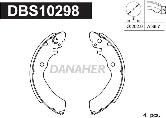Danaher DBS10298 - Set saboti frana aaoparts.ro