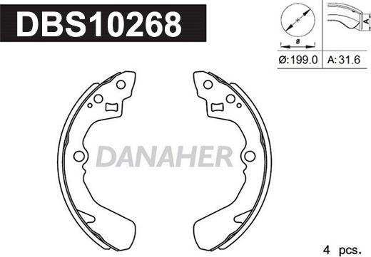 Danaher DBS10268 - Set saboti frana aaoparts.ro