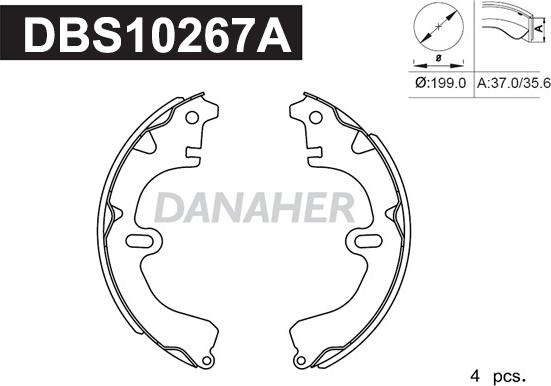 Danaher DBS10267A - Set saboti frana aaoparts.ro