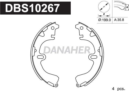 Danaher DBS10267 - Set saboti frana aaoparts.ro