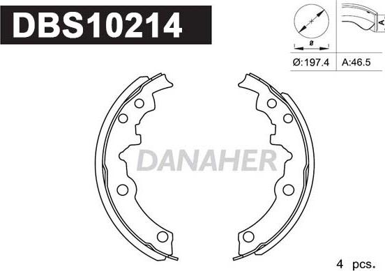 Danaher DBS10214 - Set saboti frana aaoparts.ro