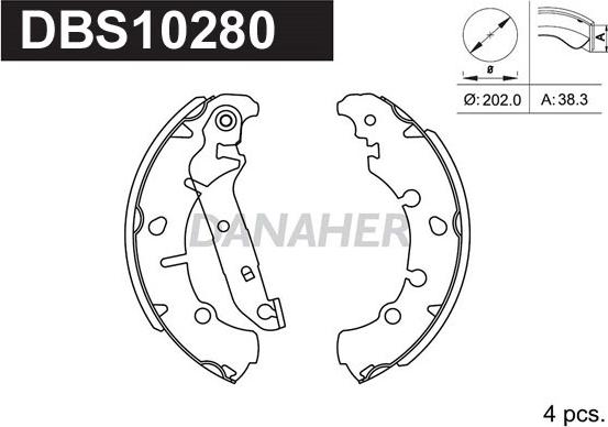 Danaher DBS10280 - Set saboti frana aaoparts.ro