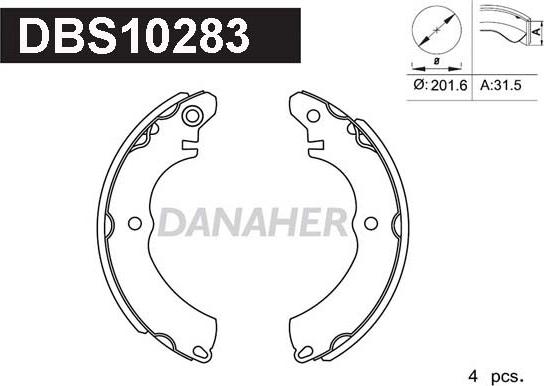 Danaher DBS10283 - Set saboti frana aaoparts.ro