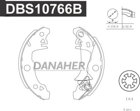 Danaher DBS10766B - Set saboti frana aaoparts.ro