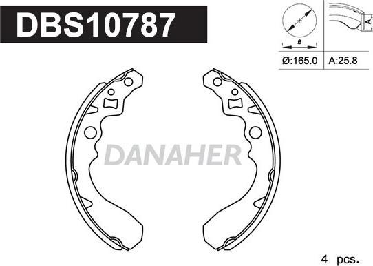 Danaher DBS10787 - Set saboti frana aaoparts.ro