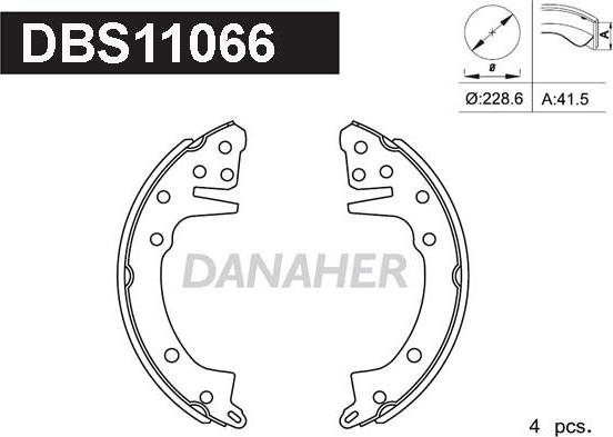 Danaher DBS11066 - Set saboti frana aaoparts.ro