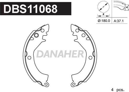 Danaher DBS11068 - Set saboti frana aaoparts.ro
