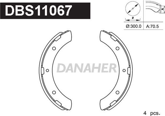 Danaher DBS11067 - Set saboti frana aaoparts.ro