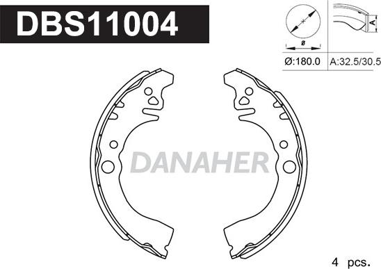 Danaher DBS11004 - Set saboti frana aaoparts.ro