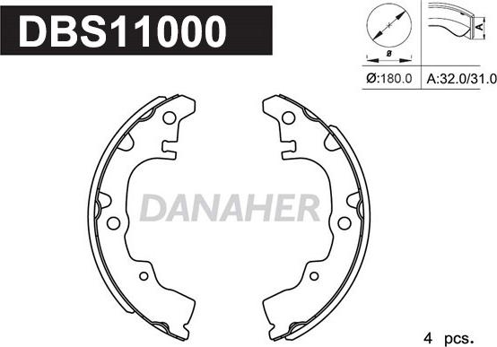 Danaher DBS11000 - Set saboti frana aaoparts.ro