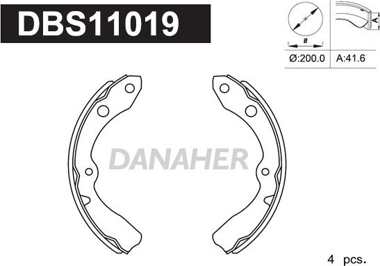 Danaher DBS11019 - Set saboti frana aaoparts.ro
