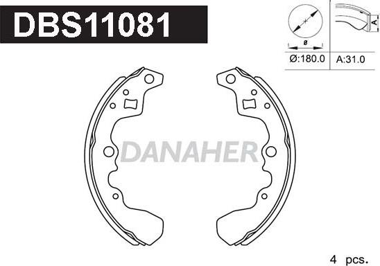 Danaher DBS11081 - Set saboti frana aaoparts.ro