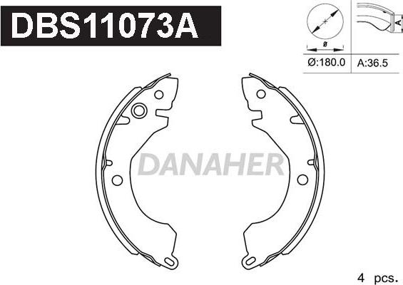 Danaher DBS11073A - Set saboti frana aaoparts.ro