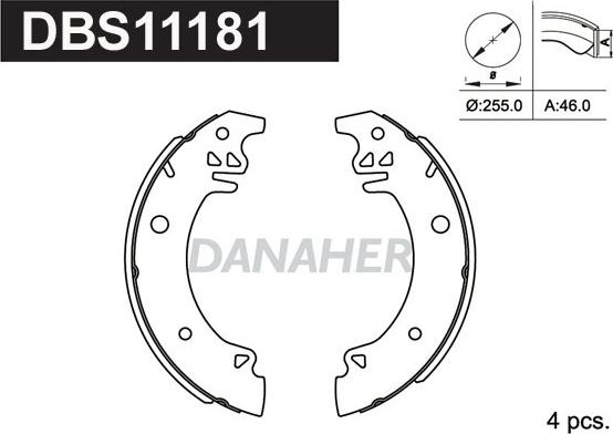 Danaher DBS11181 - Set saboti frana aaoparts.ro