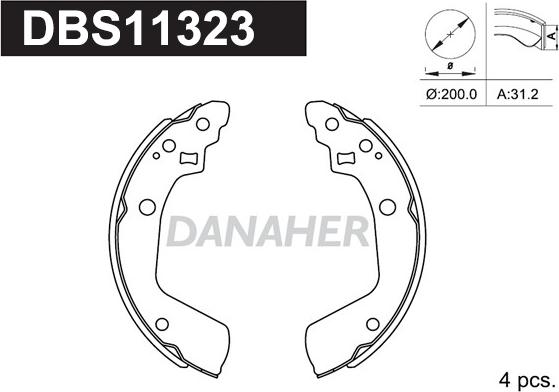 Danaher DBS11323 - Set saboti frana aaoparts.ro