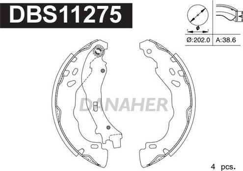 Danaher DBS11275 - Set saboti frana aaoparts.ro