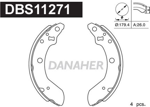 Danaher DBS11271 - Set saboti frana aaoparts.ro