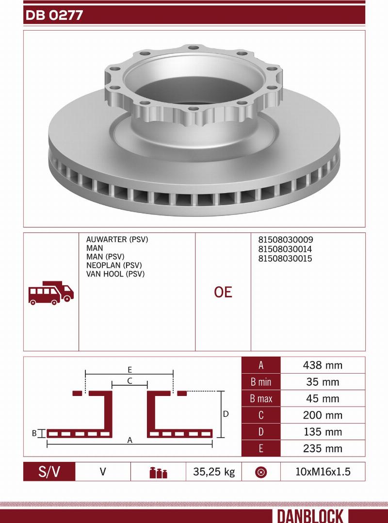 DANBLOCK DB 0277 - Disc frana aaoparts.ro