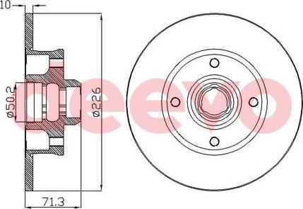 DEEVO BD10980 - Disc frana aaoparts.ro