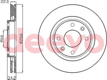 DEEVO BD13160 - Disc frana aaoparts.ro