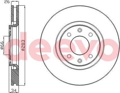 DEEVO BD13180 - Disc frana aaoparts.ro