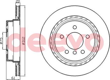 DEEVO BD34020 - Disc frana aaoparts.ro