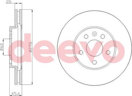 DEEVO BD22800 - Disc frana aaoparts.ro
