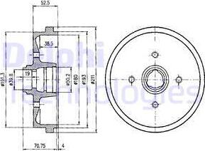 Delphi BF96 - Tambur frana aaoparts.ro