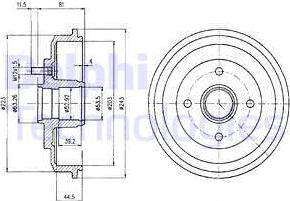 Delphi BF402 - Tambur frana aaoparts.ro