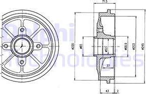Delphi BF484 - Tambur frana aaoparts.ro