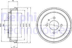 Delphi BF485 - Tambur frana aaoparts.ro