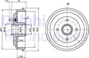 Delphi BF487 - Tambur frana aaoparts.ro