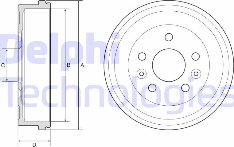 Delphi BF597 - Tambur frana aaoparts.ro