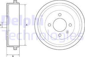 Delphi BF549 - Tambur frana aaoparts.ro