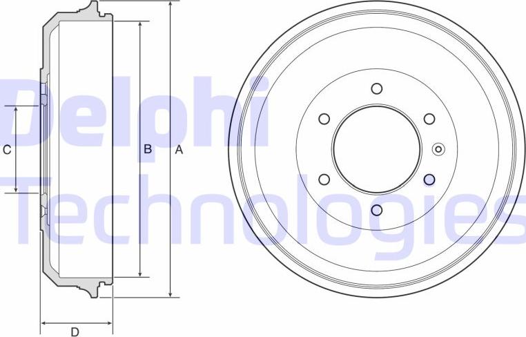 Delphi BF569 - Tambur frana aaoparts.ro