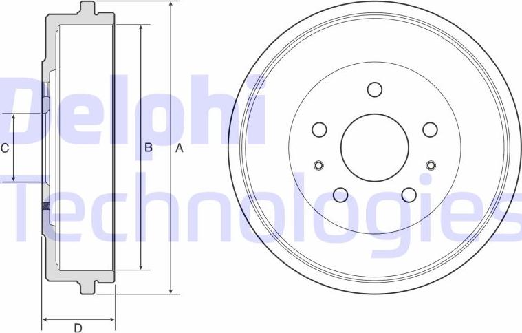 Delphi BF568 - Tambur frana aaoparts.ro