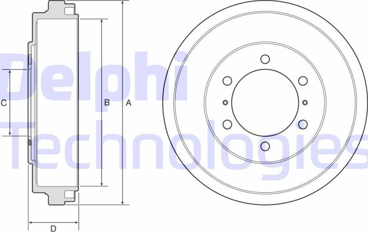 Delphi BF631 - Tambur frana aaoparts.ro