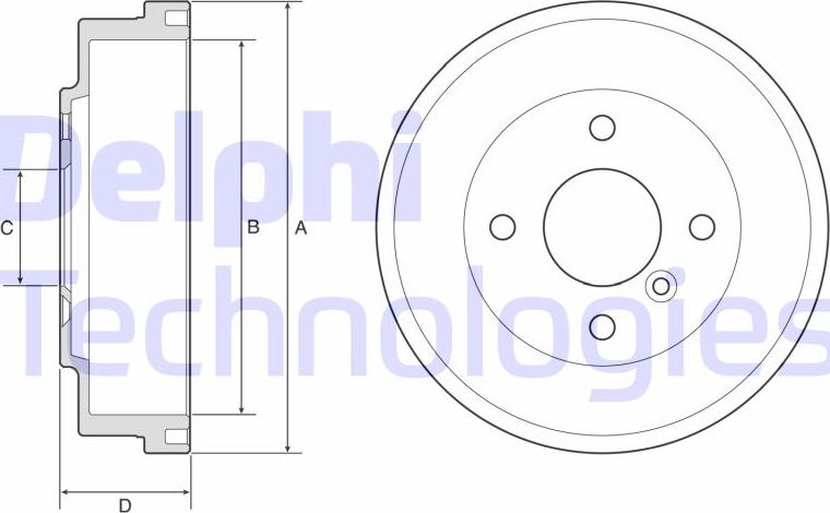 Delphi BF627 - Tambur frana aaoparts.ro