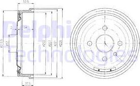 Delphi BF151 - Tambur frana aaoparts.ro