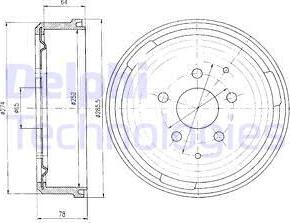 Delphi BF184 - Tambur frana aaoparts.ro