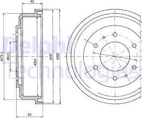 Delphi BF355 - Tambur frana aaoparts.ro