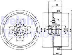 Delphi BF310 - Tambur frana aaoparts.ro