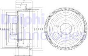 Delphi BF387 - Tambur frana aaoparts.ro