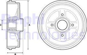 Delphi BFR496 - Tambur frana aaoparts.ro