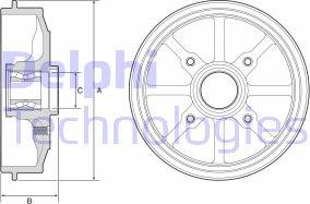 Delphi BFR484 - Tambur frana aaoparts.ro