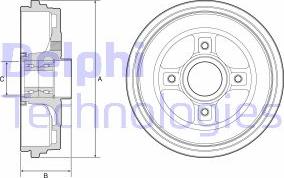 Delphi BFR626 - Tambur frana aaoparts.ro